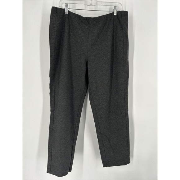 J Jill Pants XL 36x28 Grey Ponte Slim Leg Mid Rise Stretch Pull On Dress Slacks - Picture 1 of 8